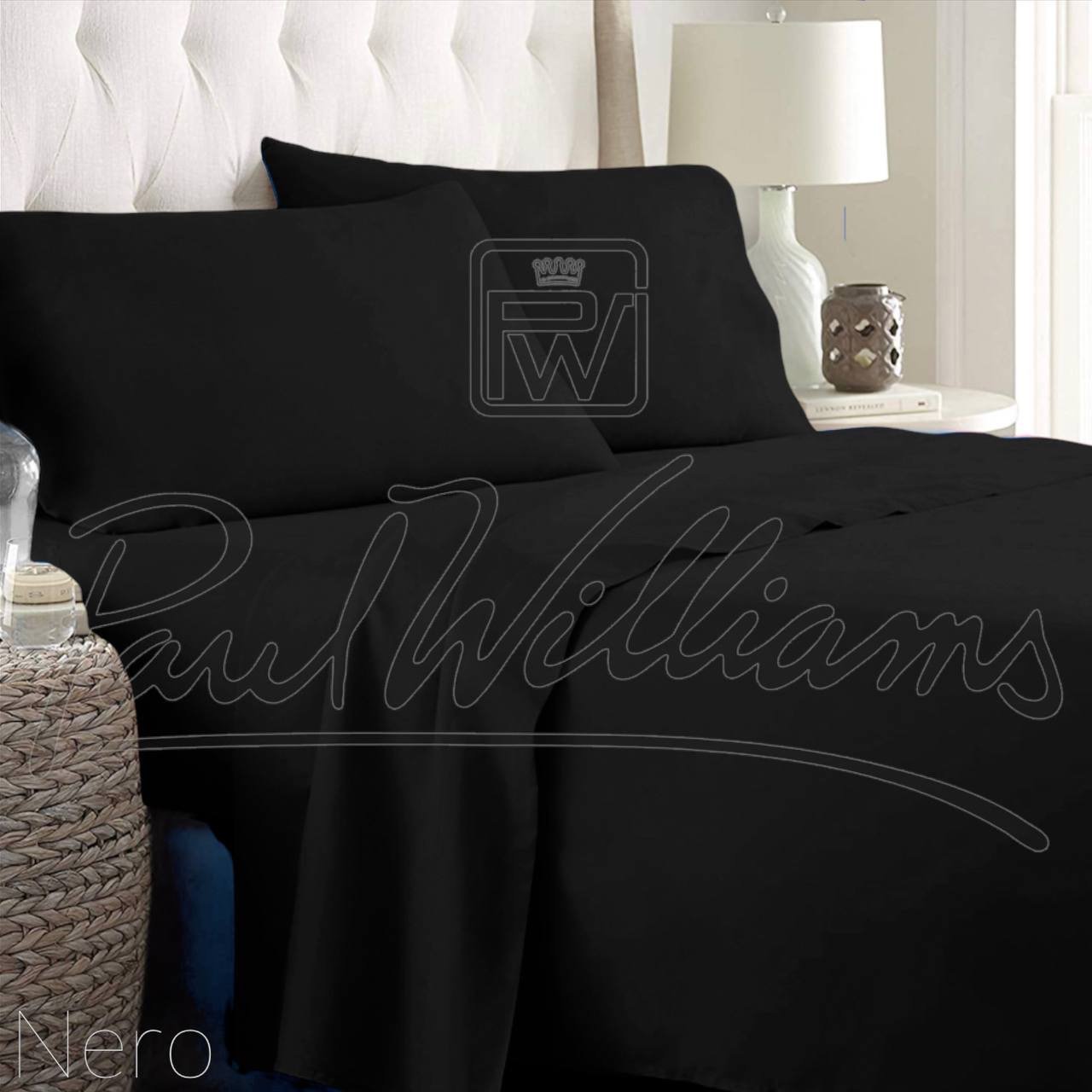 Completo letto matrimoniale Zer0bed 100% percalle di cotone Olympia 4 volani