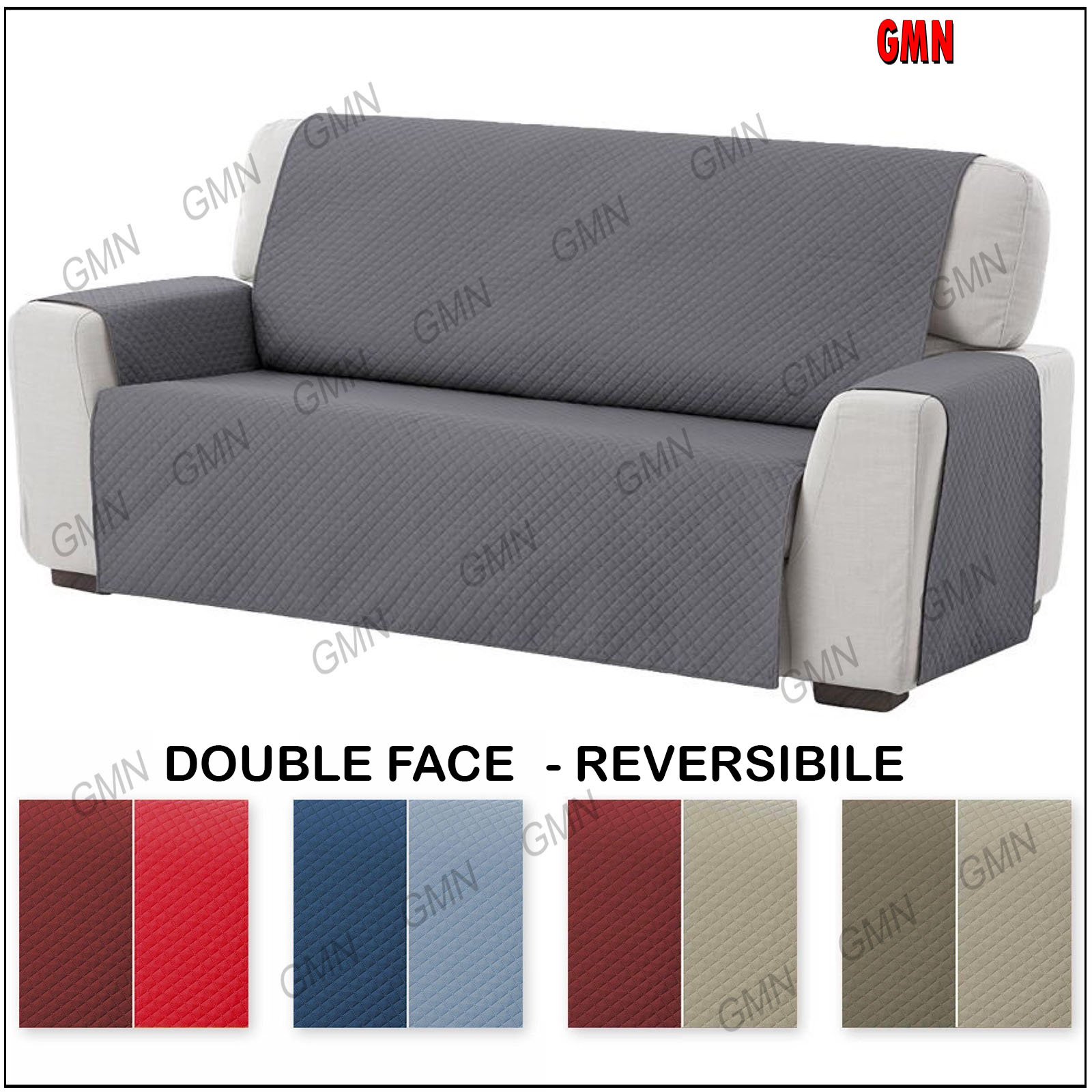 Fodera Divano Trapuntata Antiscivolo Taglia Unica Rosso