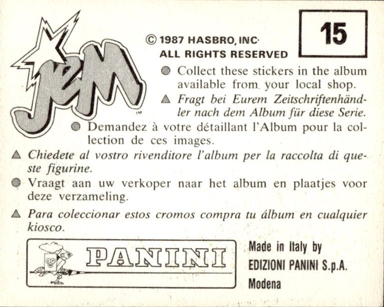 figurina ''Menù a Tendina'' Jem Panini 1987 - Picture 9 of 193