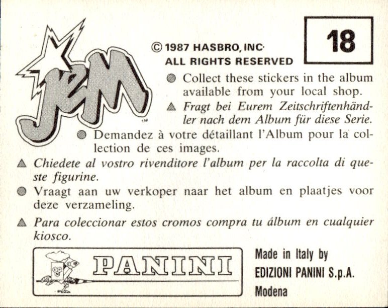 figurina ''Menù a Tendina'' Jem Panini 1987 - Picture 13 of 193