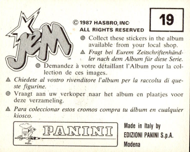 figurina ''Menù a Tendina'' Jem Panini 1987 - Picture 15 of 193
