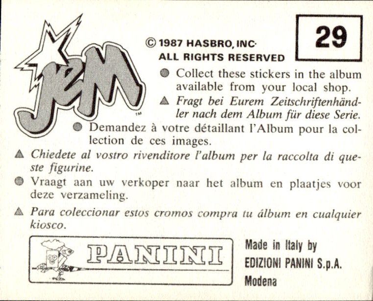 figurina ''Menù a Tendina'' Jem Panini 1987 - Picture 21 of 193