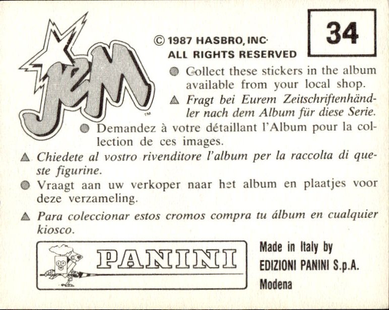 figurina ''Menù a Tendina'' Jem Panini 1987 - Picture 25 of 193