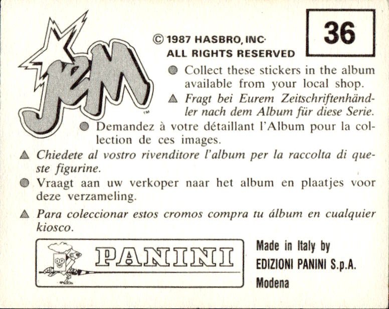 figurina ''Menù a Tendina'' Jem Panini 1987 - Picture 29 of 193
