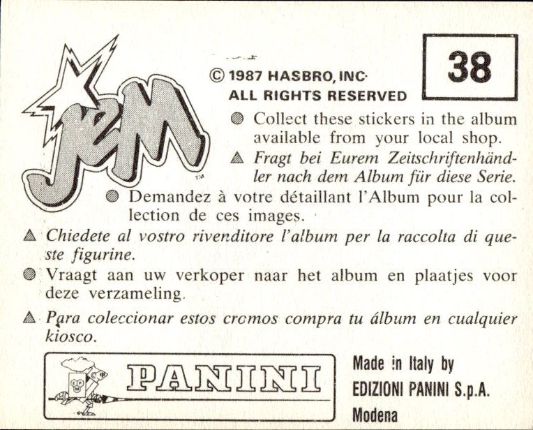 figurina ''Menù a Tendina'' Jem Panini 1987 - Picture 33 of 193