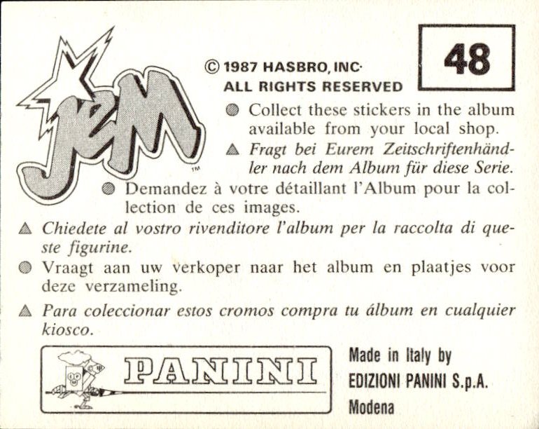 figurina ''Menù a Tendina'' Jem Panini 1987 - Picture 37 of 193