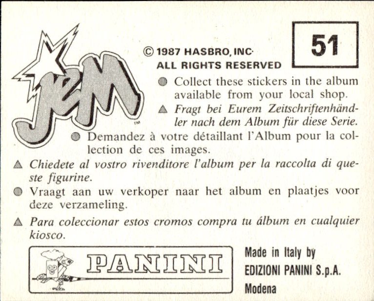 figurina ''Menù a Tendina'' Jem Panini 1987 - Picture 39 of 193
