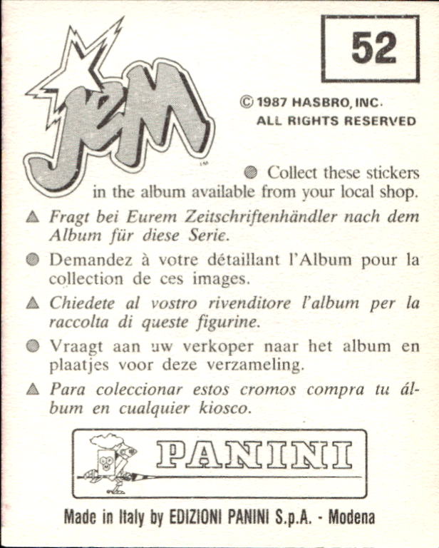 figurina ''Menù a Tendina'' Jem Panini 1987 - Picture 41 of 193