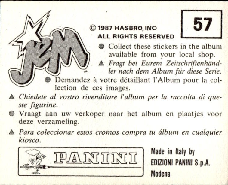 figurina ''Menù a Tendina'' Jem Panini 1987 - Picture 45 of 193