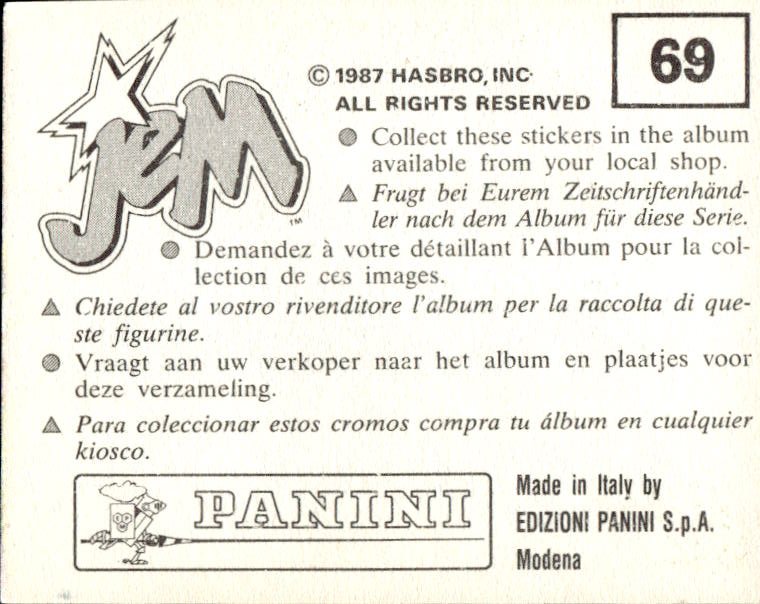 figurina ''Menù a Tendina'' Jem Panini 1987 - Picture 57 of 193