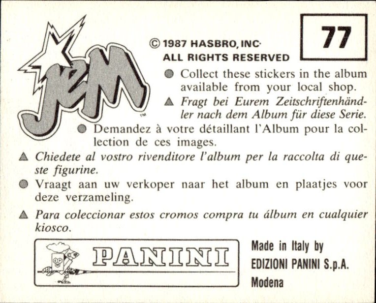 figurina ''Menù a Tendina'' Jem Panini 1987 - Picture 61 of 193
