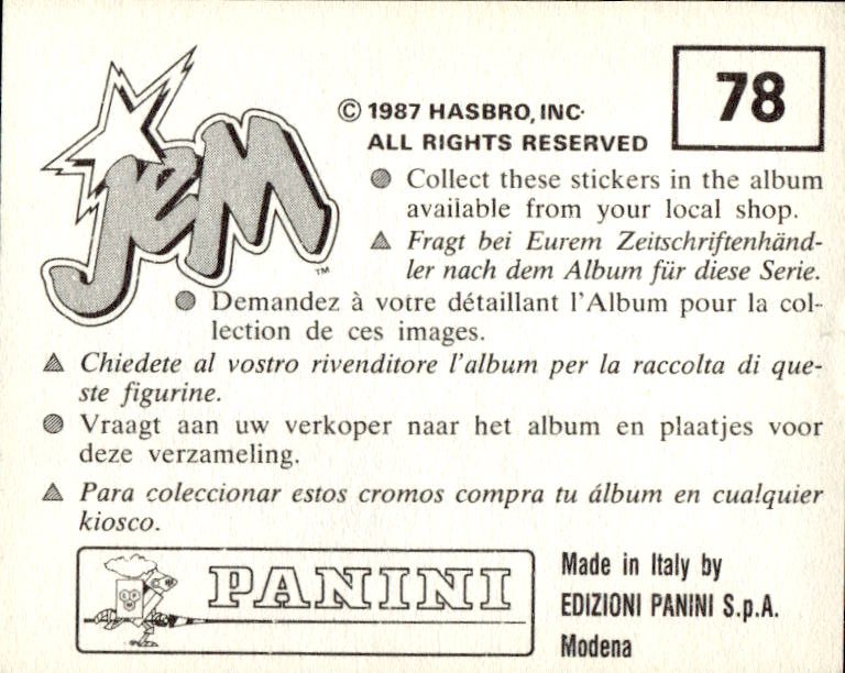 figurina ''Menù a Tendina'' Jem Panini 1987 - Picture 63 of 193