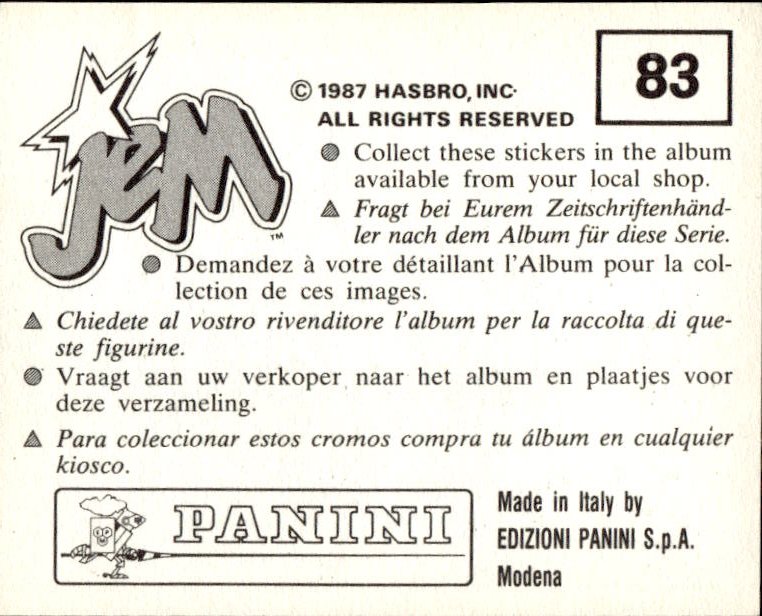 figurina ''Menù a Tendina'' Jem Panini 1987 - Picture 65 of 193