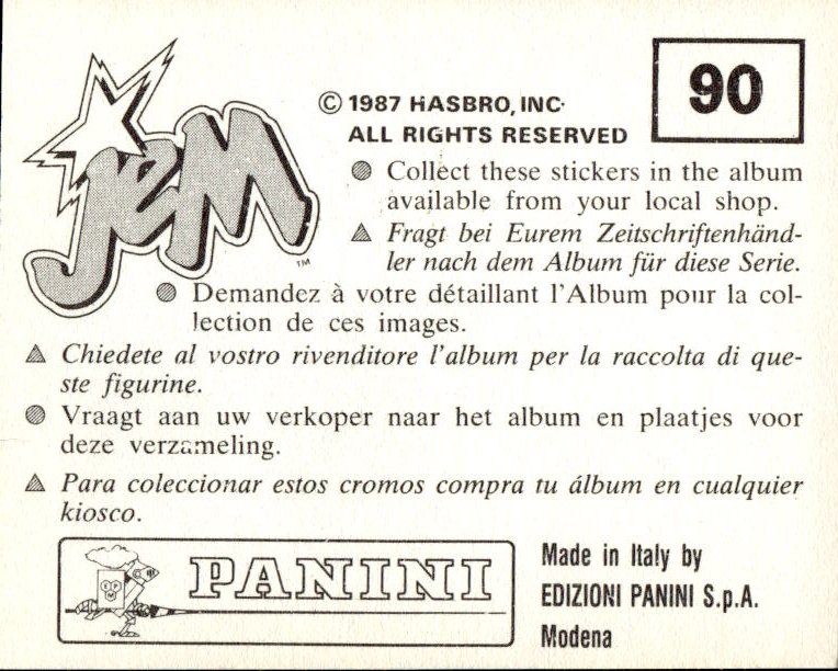 figurina ''Menù a Tendina'' Jem Panini 1987 - Picture 69 of 193