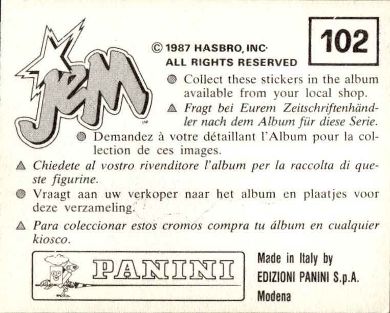 figurina ''Menù a Tendina'' Jem Panini 1987 - Picture 75 of 193