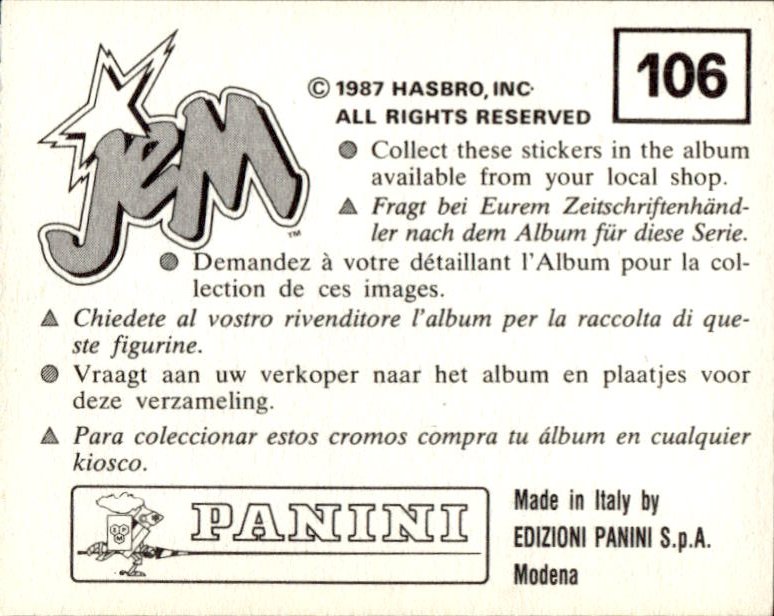 figurina ''Menù a Tendina'' Jem Panini 1987 - Picture 79 of 193