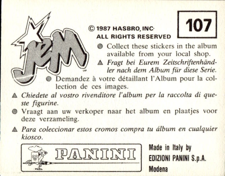 figurina ''Menù a Tendina'' Jem Panini 1987 - Picture 81 of 193
