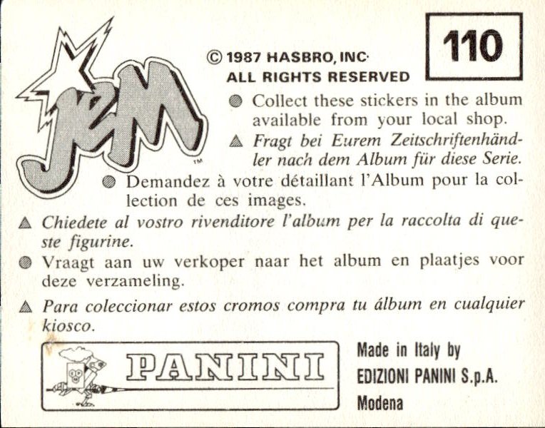 figurina ''Menù a Tendina'' Jem Panini 1987 - Picture 87 of 193