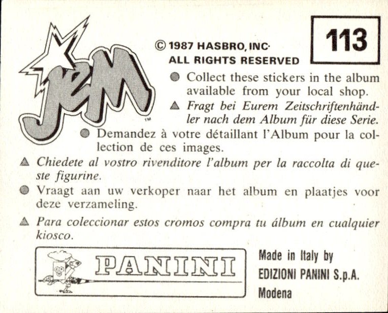 figurina ''Menù a Tendina'' Jem Panini 1987 - Picture 89 of 193