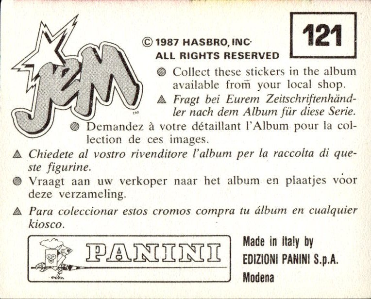 figurina ''Menù a Tendina'' Jem Panini 1987 - Picture 97 of 193