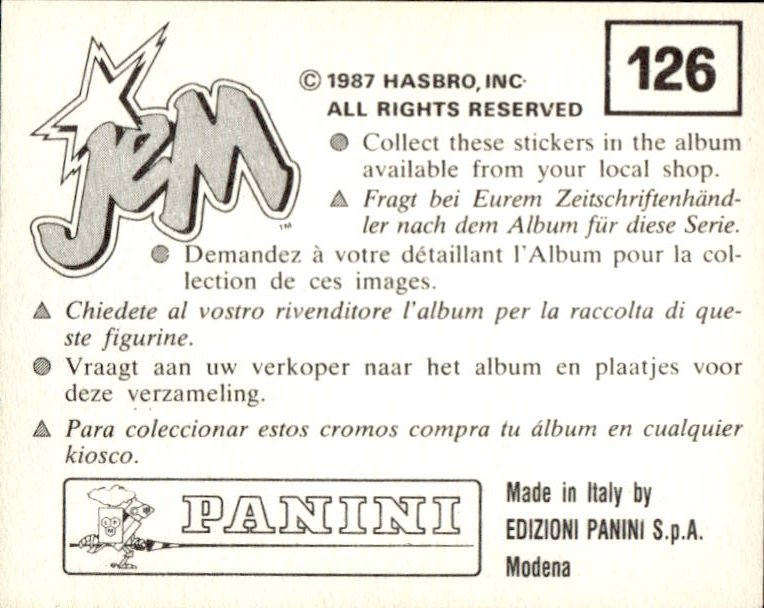 figurina ''Menù a Tendina'' Jem Panini 1987 - Picture 99 of 193