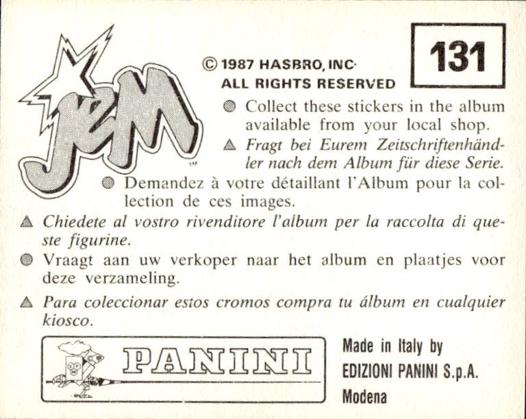 figurina ''Menù a Tendina'' Jem Panini 1987 - Picture 103 of 193