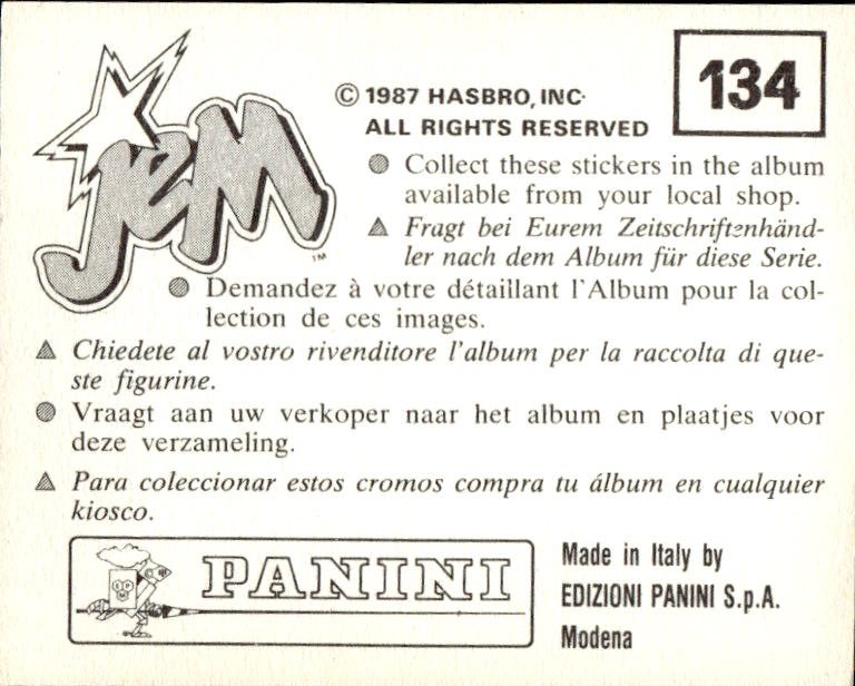 figurina ''Menù a Tendina'' Jem Panini 1987 - Picture 105 of 193
