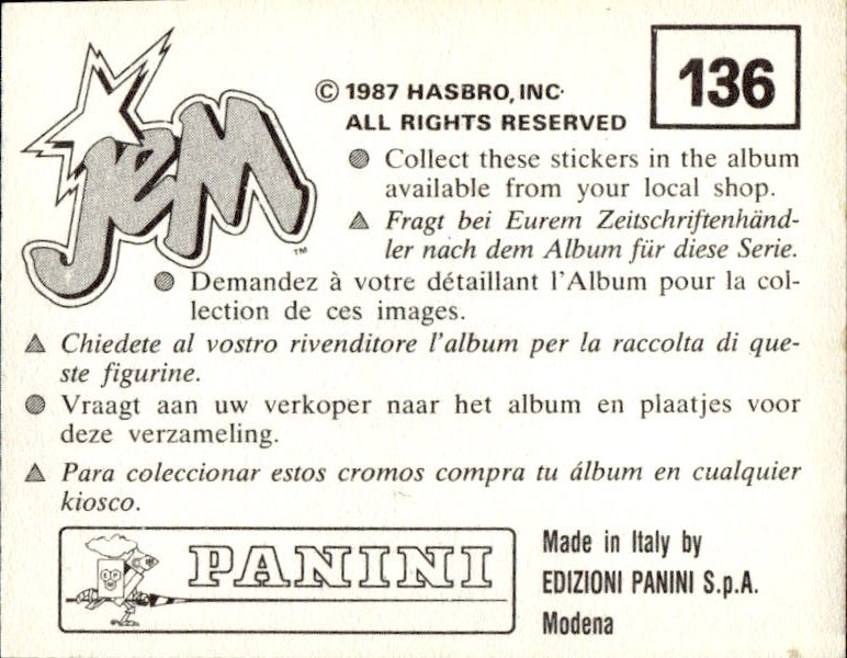 figurina ''Menù a Tendina'' Jem Panini 1987 - Picture 107 of 193