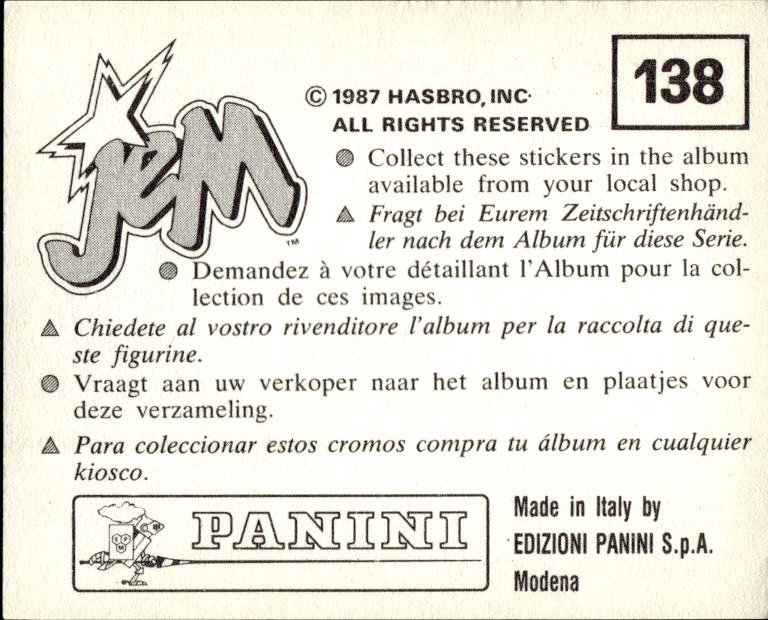 figurina ''Menù a Tendina'' Jem Panini 1987 - Picture 109 of 193