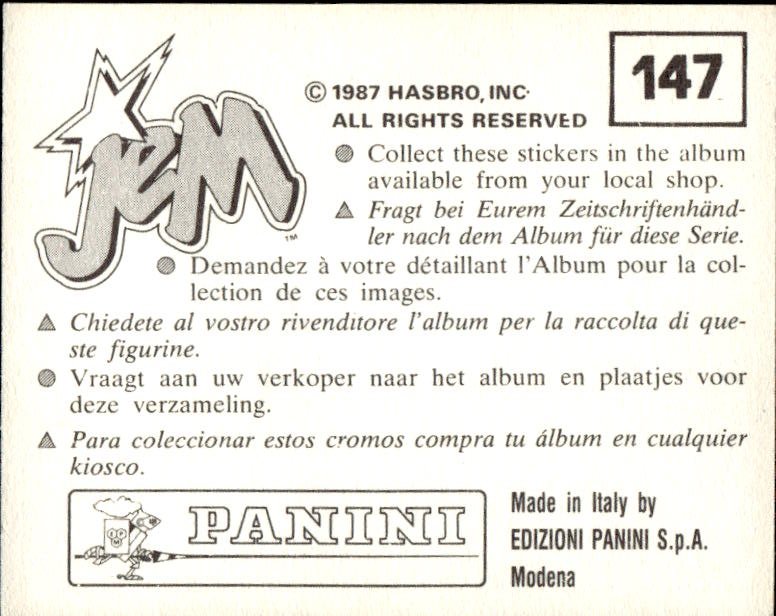 figurina ''Menù a Tendina'' Jem Panini 1987 - Picture 113 of 193