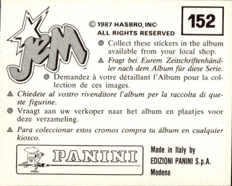 figurina ''Menù a Tendina'' Jem Panini 1987 - Picture 117 of 193