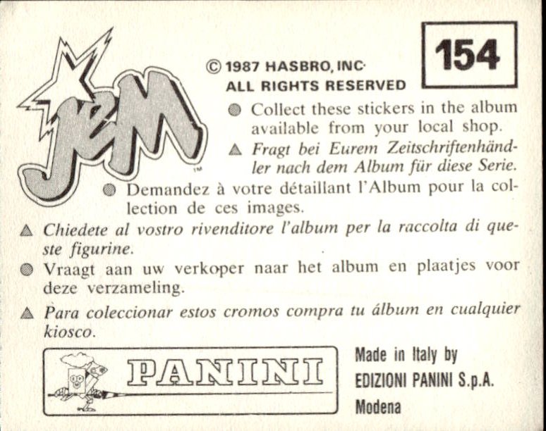 figurina ''Menù a Tendina'' Jem Panini 1987 - Picture 119 of 193