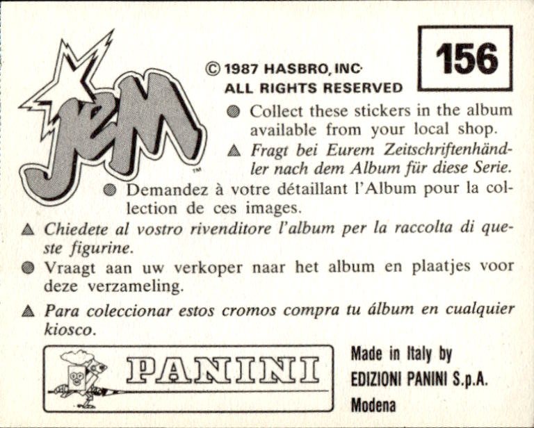 figurina ''Menù a Tendina'' Jem Panini 1987 - Picture 121 of 193