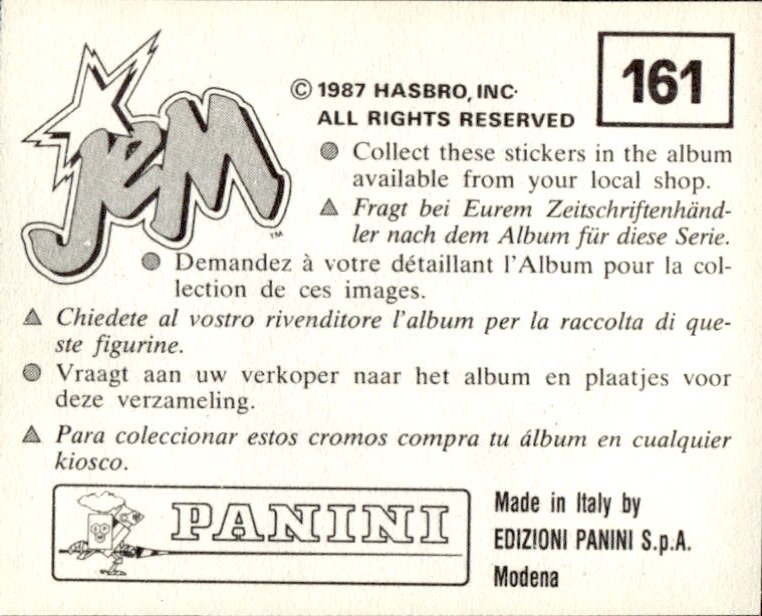 figurina ''Menù a Tendina'' Jem Panini 1987 - Picture 123 of 193