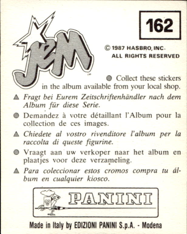 figurina ''Menù a Tendina'' Jem Panini 1987 - Picture 125 of 193