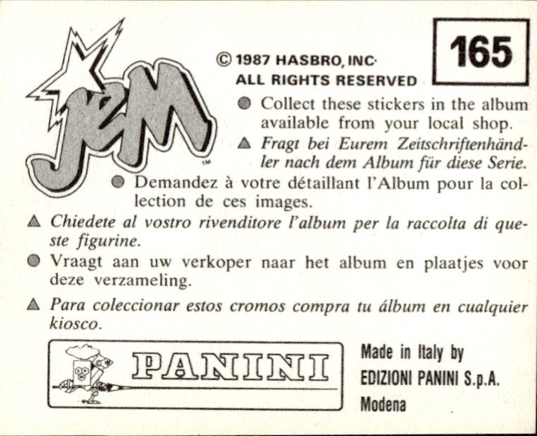 figurina ''Menù a Tendina'' Jem Panini 1987 - Picture 131 of 193
