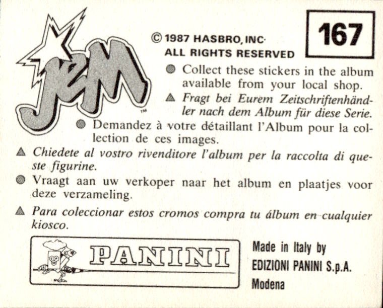 figurina ''Menù a Tendina'' Jem Panini 1987 - Picture 133 of 193