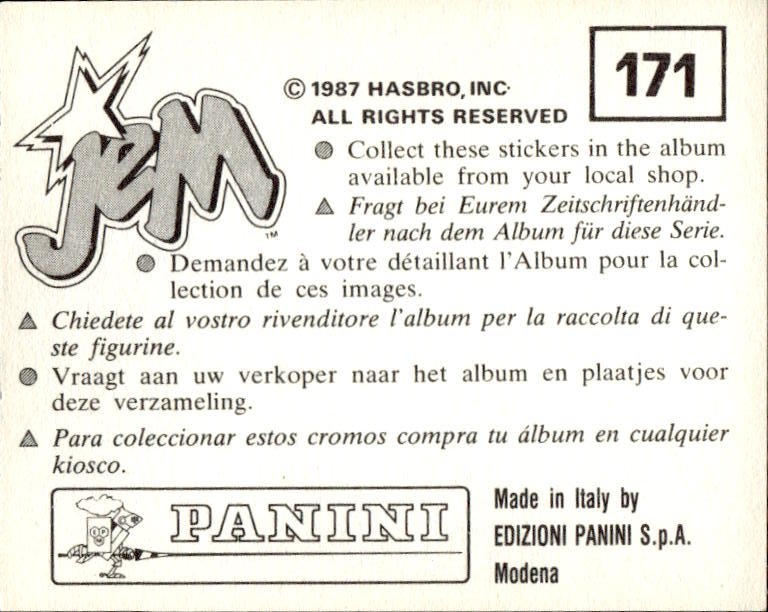 figurina ''Menù a Tendina'' Jem Panini 1987 - Picture 137 of 193