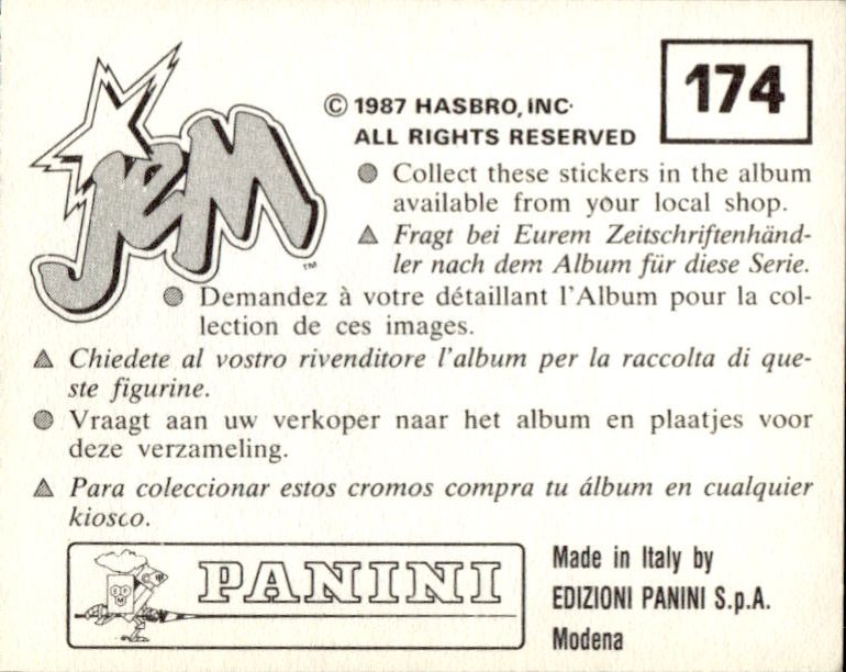 figurina ''Menù a Tendina'' Jem Panini 1987 - Picture 139 of 193