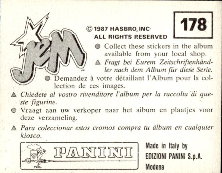 figurina ''Menù a Tendina'' Jem Panini 1987 - Picture 145 of 193