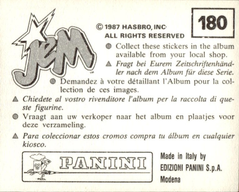 figurina ''Menù a Tendina'' Jem Panini 1987 - Picture 147 of 193