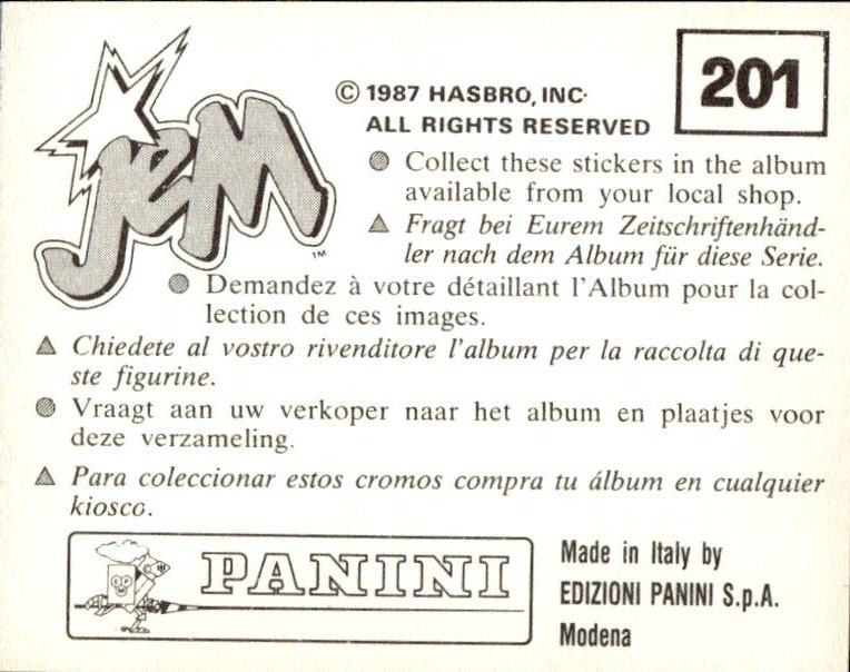 figurina ''Menù a Tendina'' Jem Panini 1987 - Picture 159 of 193