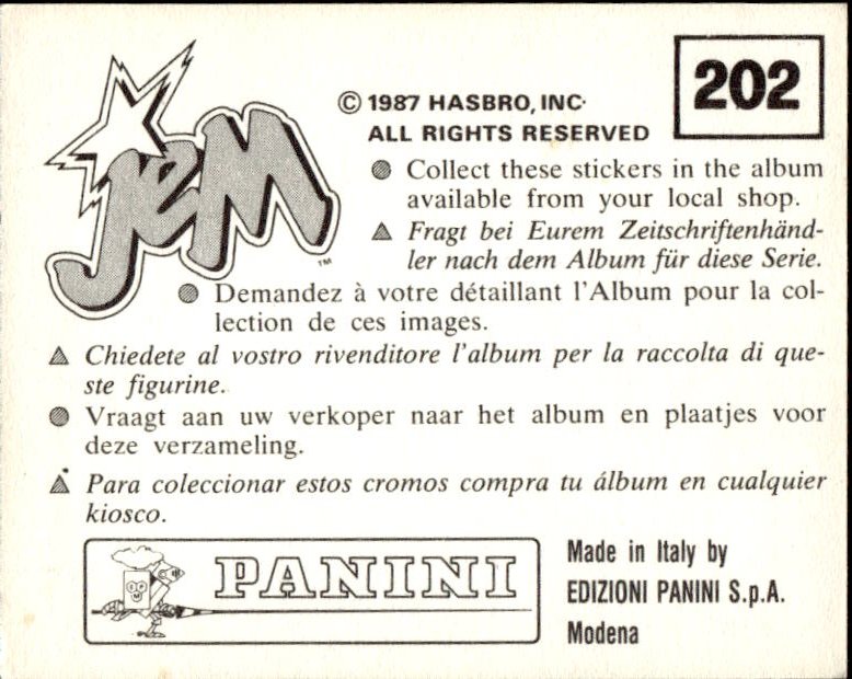 figurina ''Menù a Tendina'' Jem Panini 1987 - Picture 161 of 193