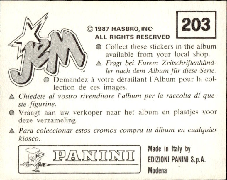 figurina ''Menù a Tendina'' Jem Panini 1987 - Picture 163 of 193