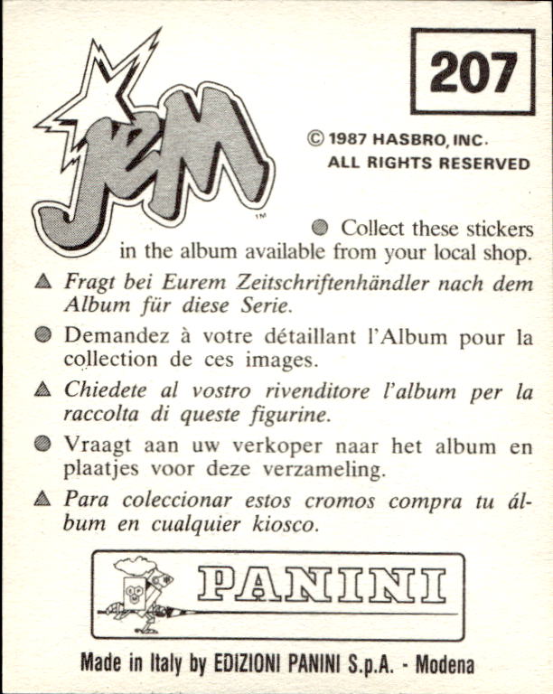 figurina ''Menù a Tendina'' Jem Panini 1987 - Picture 167 of 193