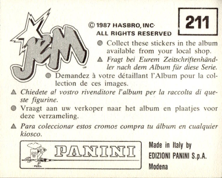 figurina ''Menù a Tendina'' Jem Panini 1987 - Picture 171 of 193