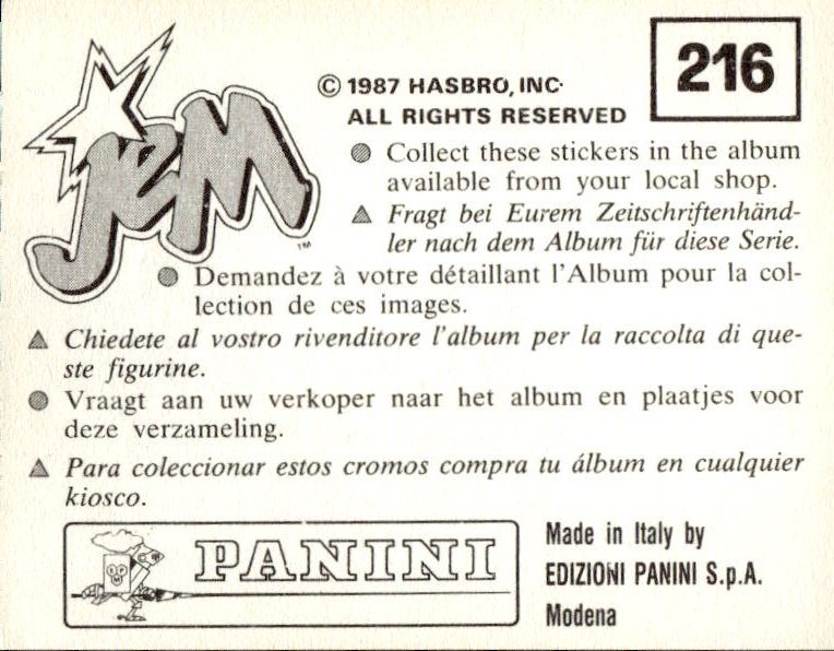 figurina ''Menù a Tendina'' Jem Panini 1987 - Picture 173 of 193