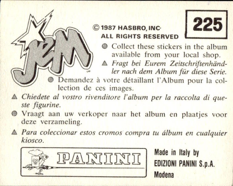 figurina ''Menù a Tendina'' Jem Panini 1987 - Picture 179 of 193