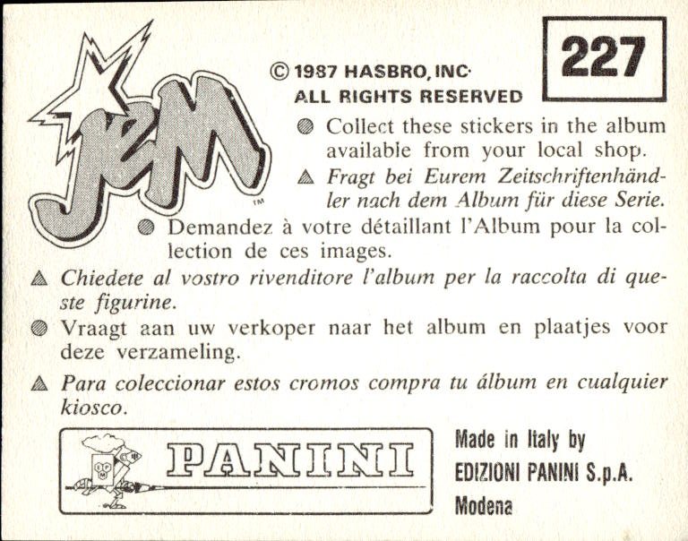 figurina ''Menù a Tendina'' Jem Panini 1987 - Picture 181 of 193