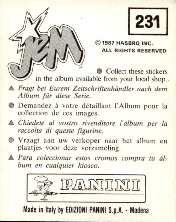 figurina ''Menù a Tendina'' Jem Panini 1987 - Picture 183 of 193